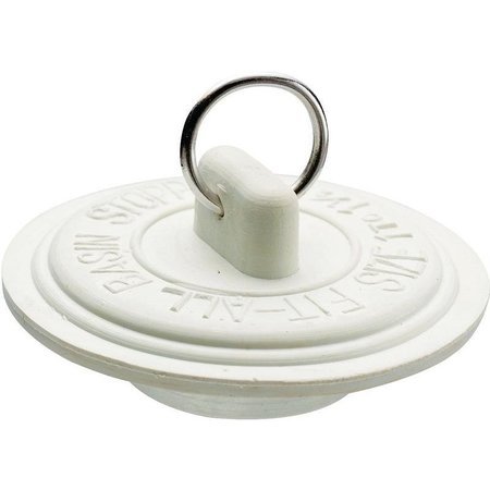 PLUMB PAK Duo Fit Series Drain Stopper, Rubber, White, For 158 to 134 in Sink PP820-6